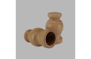 Eindknop 2 stuks naturel hout 35 mm