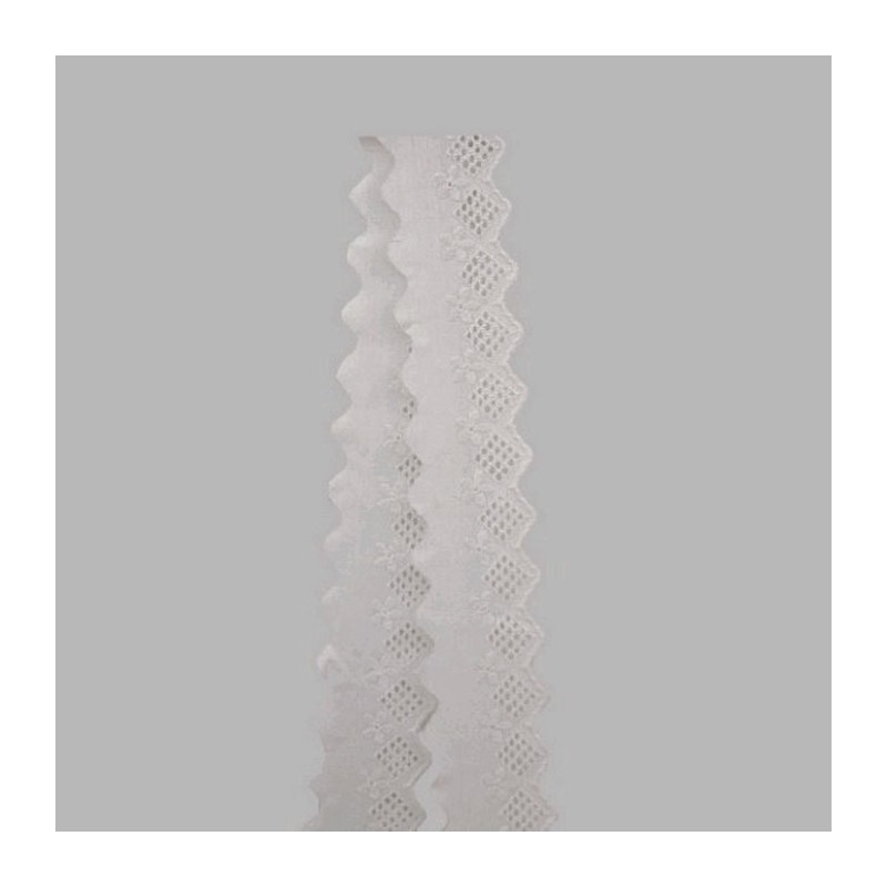 broderie kleur wit breedte 60 mm lengte 10 meter