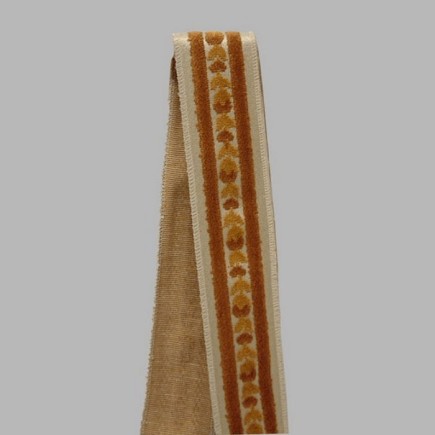 trim decorative ribbon color ecru ochre 60 mm