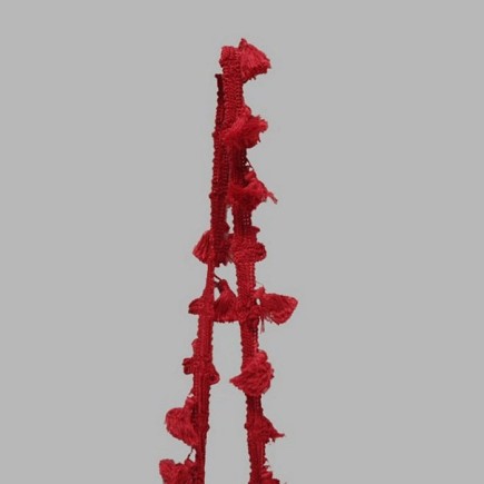 trim with tassels color bordeaux red 50 mm