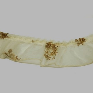 ruche ecru voile met bloemetje