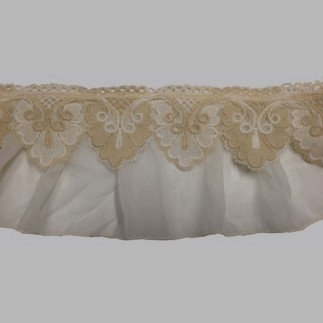 ruffle lace and voile ecru Height 17 cm