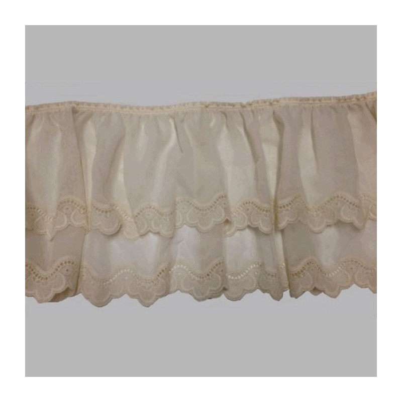 ruffle ecru voile embroidered lace height 33 cm ruffle ecru voile embroidered lace height 33 cm