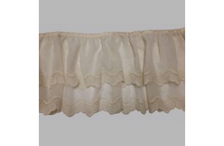 ruché voile écru dentelle brodée hauteur 33 cm