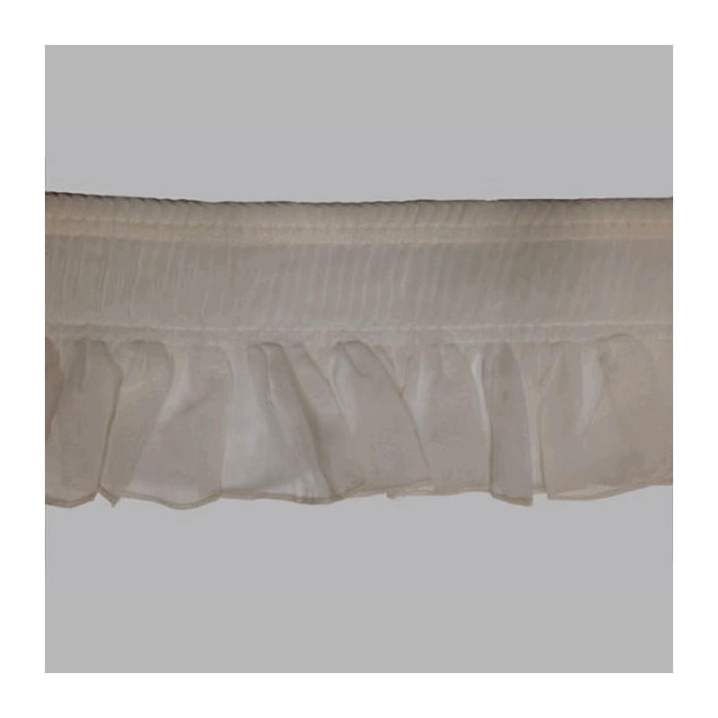 ruffle ecru voile wide wrinkled ruffle ecru voile wide wrinkled