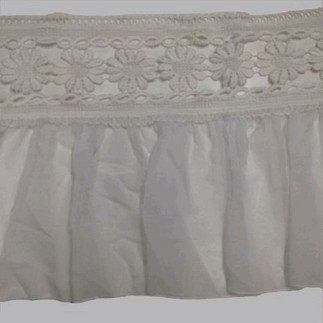 ruffle lace and voile white height 40 cm