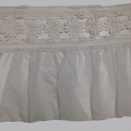 ruche kant en voile wit hoogte 40 cm