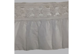 ruché dentelle et voile blanc hauteur 40 cm