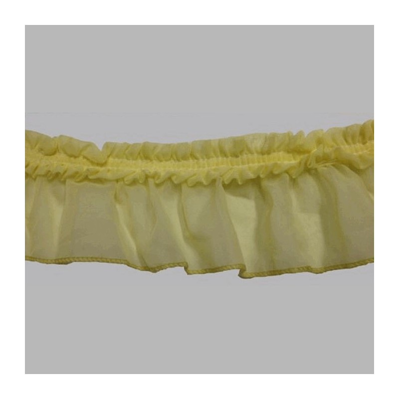 ruché voile jaune avec bande de rides