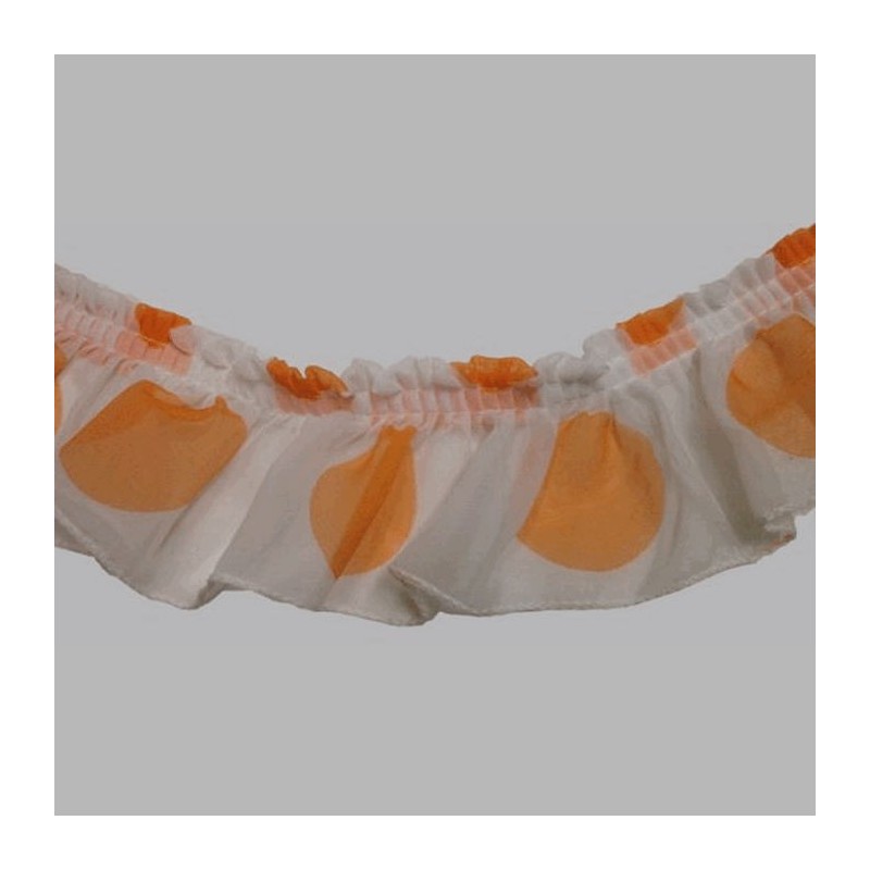 ruffle white with orange circles ruffle white with orange circles