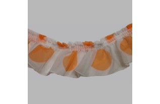 ruche wit met oranje circels