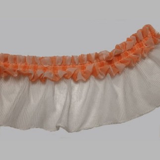 ruffle orange wrinkle band white tulle