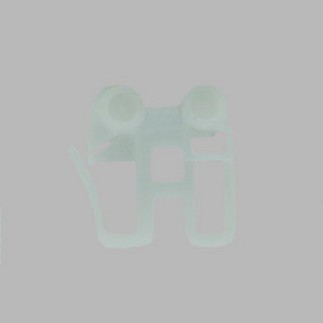 Plastic runner with hook eye white 8 x 24 x 27 mm
