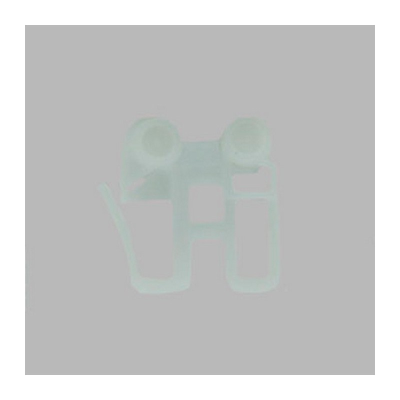 Plastic runner with hook eye white 8 x 24 x 27 mm Plastic runner with hook eye white 8 x 24 x 27 mm