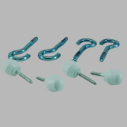 4 boutons et crochets pour spirale de rideau