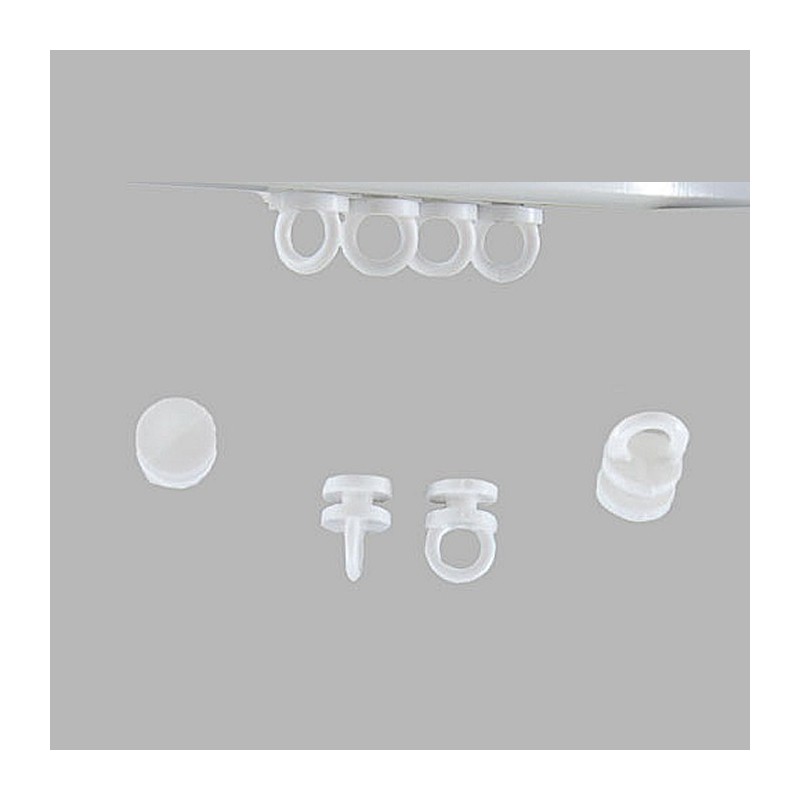 Gordijn glijders rond 10 mm x 15 mm kleur wit