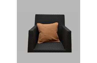 Housse de coussin décorative marron clair à fils épais 40 × 40 cm