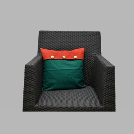 Housse de coussin verte avec détail doré 40 × 40 cm