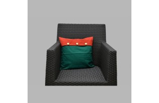 Housse de coussin verte avec détail doré 40 × 40 cm
