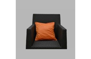 Housse de coussin décorative en satin orange 40 × 40 cm