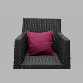 Aubergine cotton decorative cushion cover 40 × 40 cm