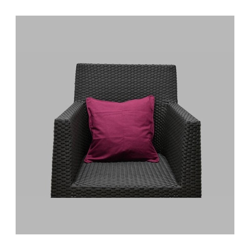 Coton housse de coussin décoratif couleur aubergine 40 x 40 cm