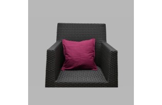 Housse de coussin décorative en coton couleur aubergine 40 × 40 cm