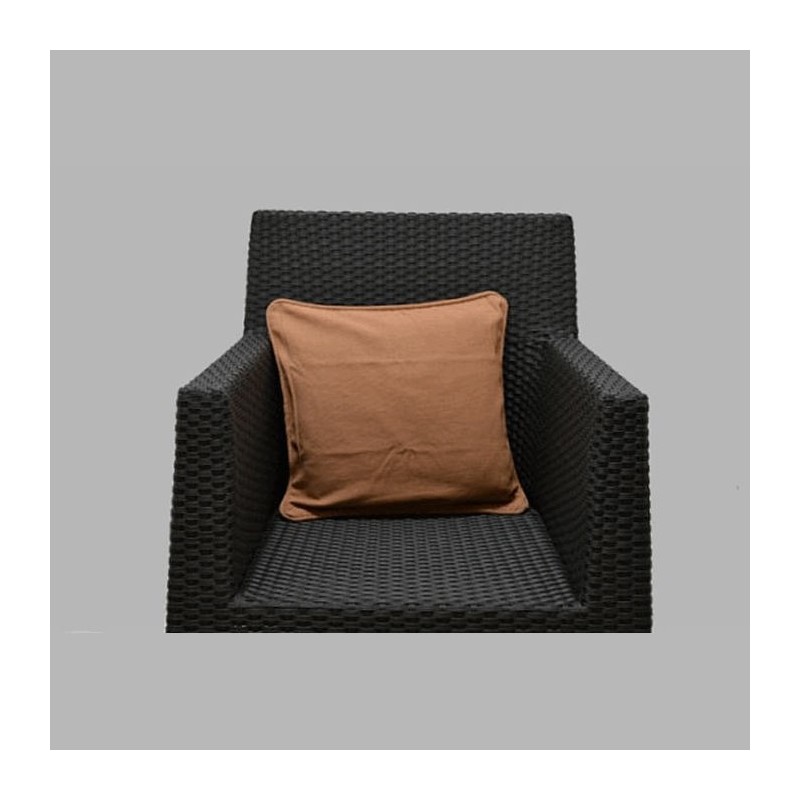 Coton housse de coussin décoratif couleur brun clair 40 x 40 cm
