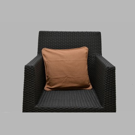 Coton housse de coussin décoratif couleur brun clair 40 x 40 cm