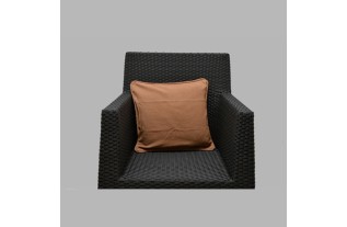 Coton housse de coussin décoratif couleur brun clair 40 x 40 cm