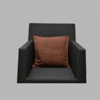 Coton housse de coussin décoratif couleur brun 40 x 40 cm