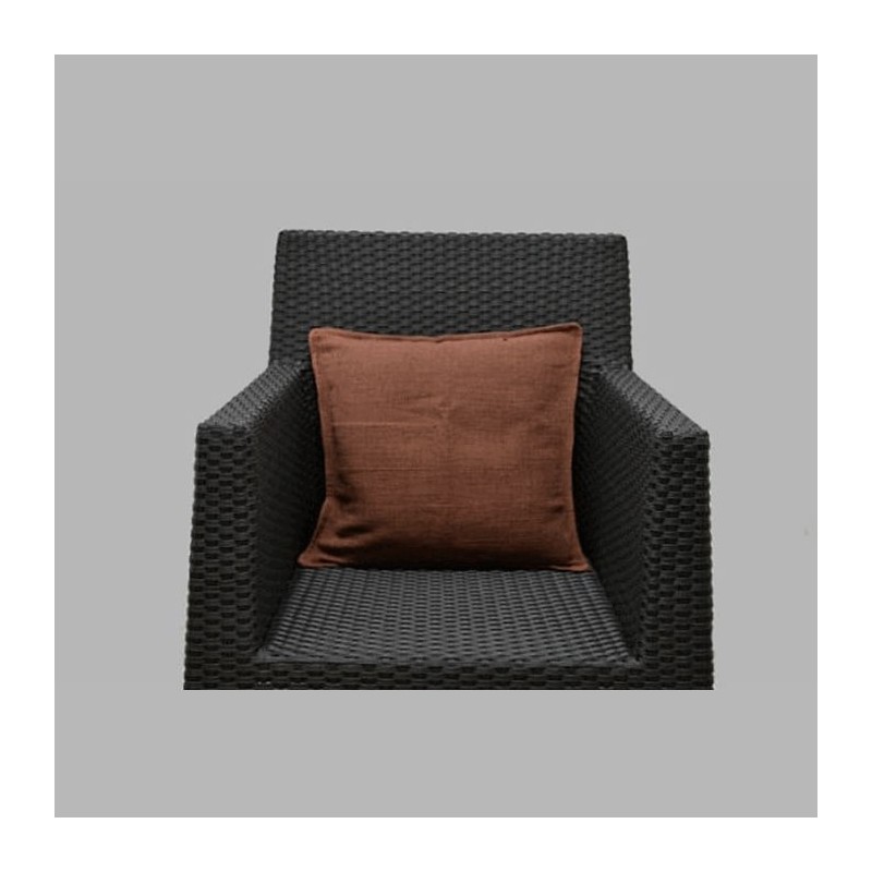 Coton housse de coussin décoratif couleur brun 40 x 40 cm