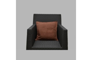 Coton housse de coussin décoratif couleur brun 40 x 40 cm