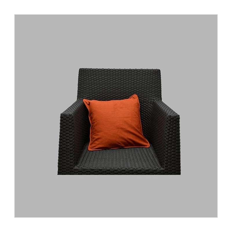 Coton housse de coussin décoratif couleur rouille-bru 40 x 40 c