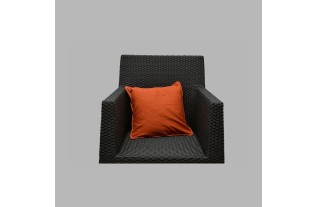 Coton housse de coussin décoratif couleur rouille-bru 40 x 40 c