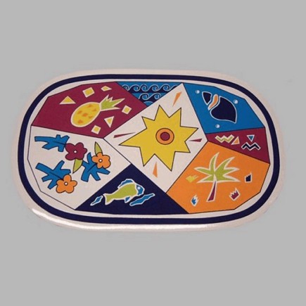 placemat glanzend afgerond dessin abstract 30 x 45 cm 4 stuks