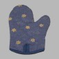 ovenhandschoen kleur blauw kleine bloem 28 cm