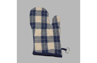 oven glove checkered design color white-blue 28 cm