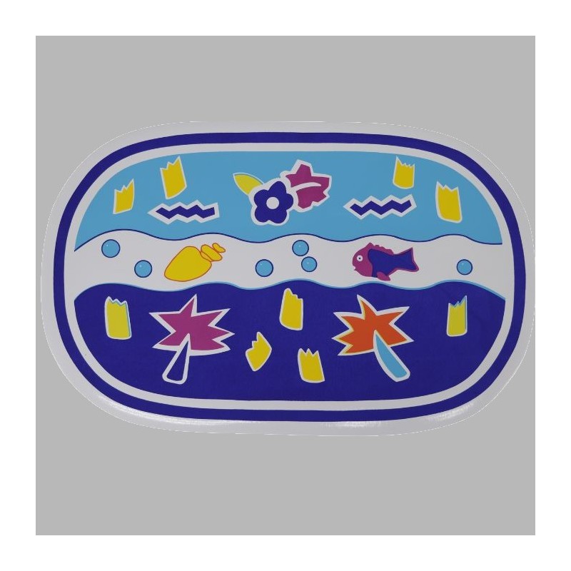 Placemat glanzend afgerond dessin met vis 30 x 45 cm 4 stuks