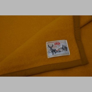 wollen deken kleur oker 150 x 220 cm