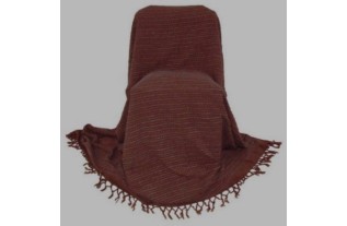 grand foulard chocolade bruin en geweven grijze draad 220 x 270 cm