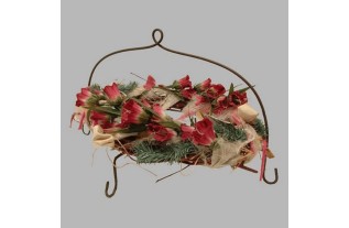 Bloemstuk krans op voetstuk