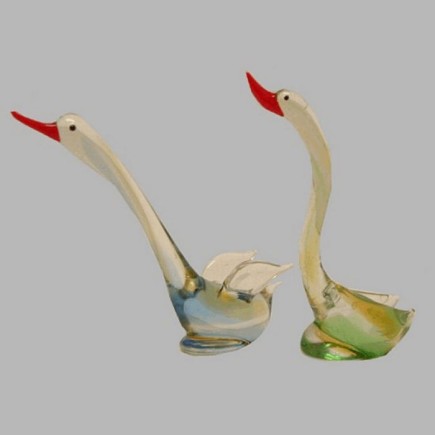 Glazen zwanen 2 kleuren