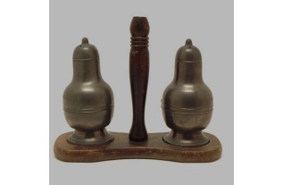 Tinnen peper en zout set