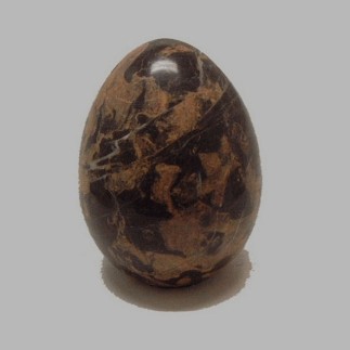 egg of marble polished light brown with brown 7,5 cm