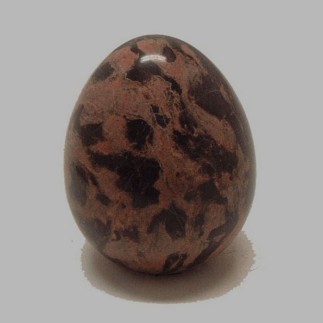 oeuf de marbre poli rose et brun  7,5 cm