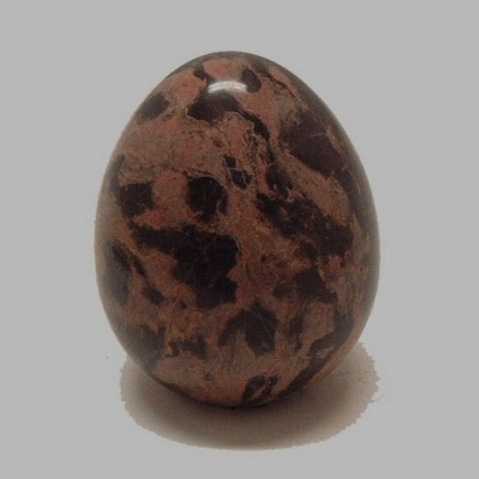 oeuf de marbre poli rose et brun  7,5 cm