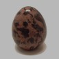 oeuf de marbre poli rose et brun  7,5 cm