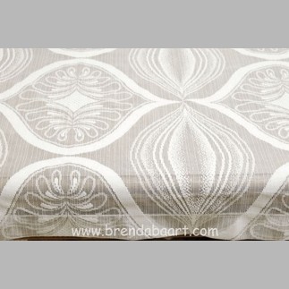 tafelkleed noot en bloem kleur wit 130 x 280 cm