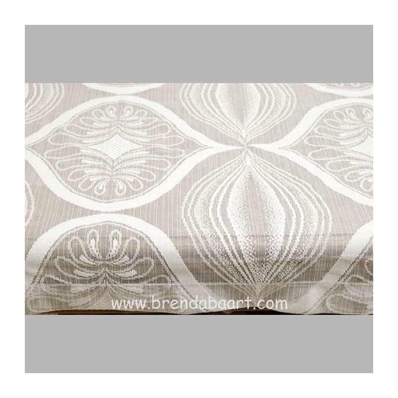 tafelkleed noot en bloem kleur wit 130 x 280 cm